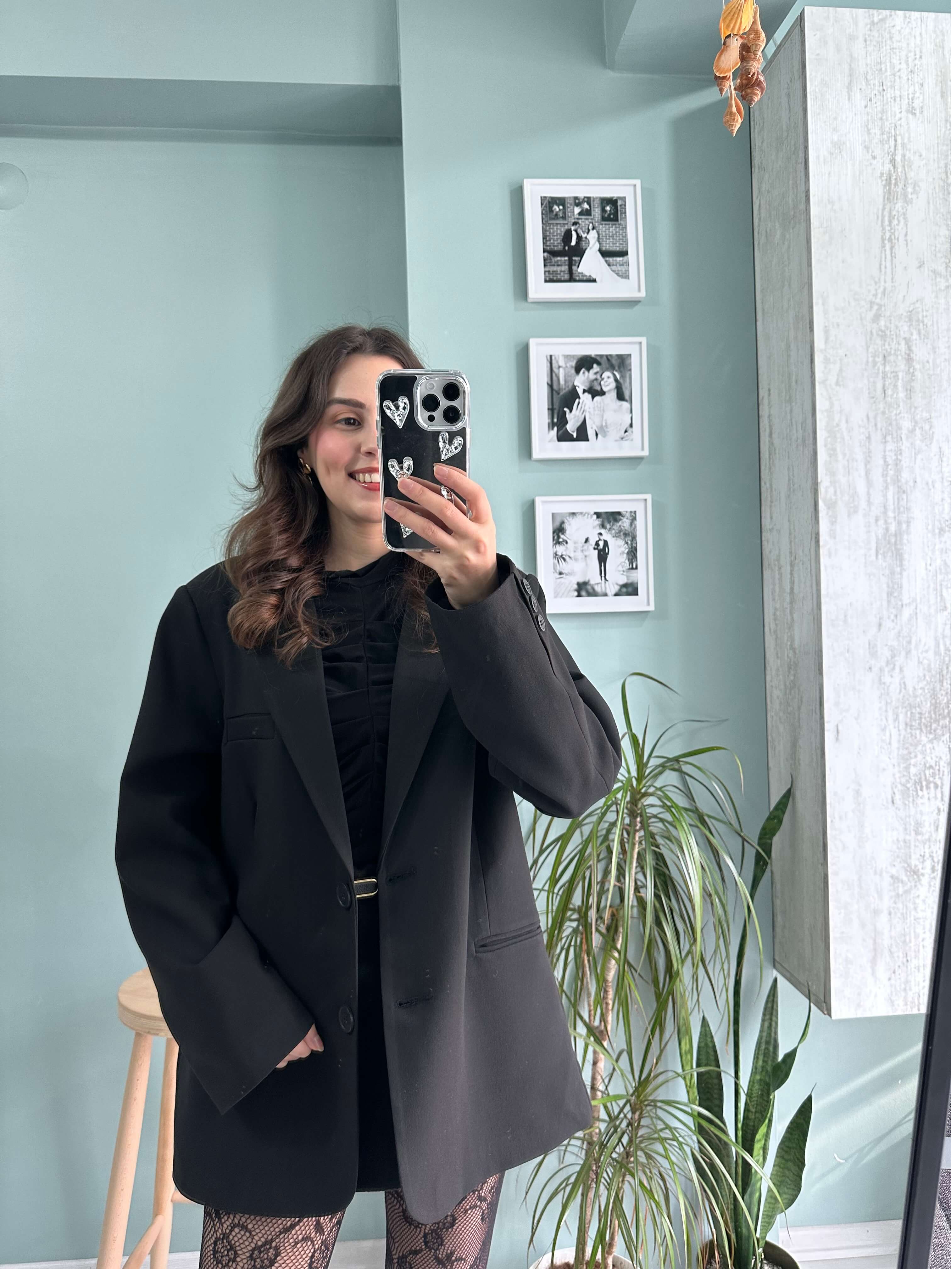 Siyah Oversize Blazer Ceket , 2. görünüm